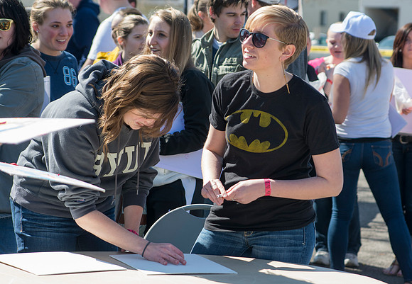 Students at Brigham Young University-Idaho participate in various activities and games dealing with color.
