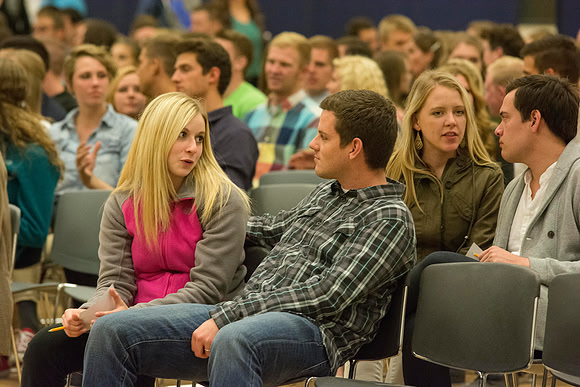 The Gilberts host a Date night in the BYU-Idaho Center.