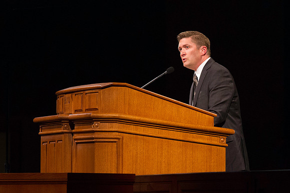 Devotional speaker Brett Sampson speaks on forgiveness.