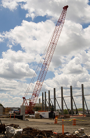 Construction on the Auditorium, later named the BYU-Idaho Center.