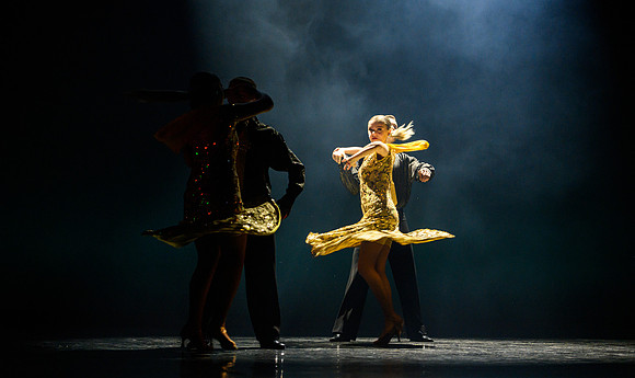 The Department of Theatre and Dance colorful Extravadance performance. Held in the Snow Drama Theatre.