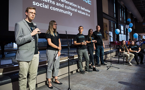 The Elevate Kickoff, a competition for social change, was held in the Crossroads, Fall Semester.