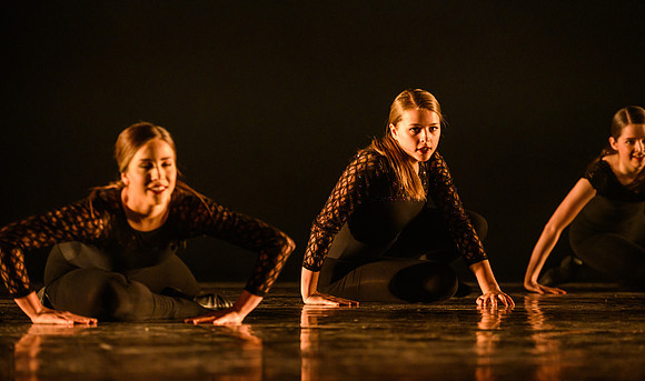 The Department of Theatre and Dance colorful Extravadance performance. Held in the Snow Drama Theatre.