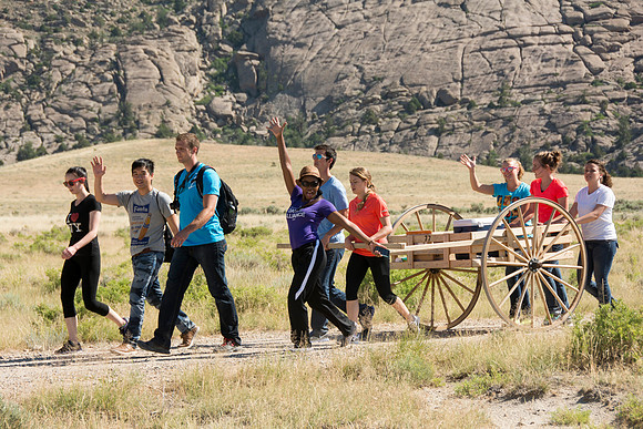 Martin's Cove, a place of refuge for handcart pioneers who were caught in an early winter storm en-route to Salt Lake City, UT.