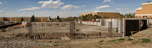 Construction on the Auditorium, later named the BYU-Idaho Center.