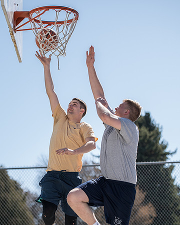 BYU-Idaho Admissions Viewbook. Jacob Kaiser playing basketball. Spring Semester