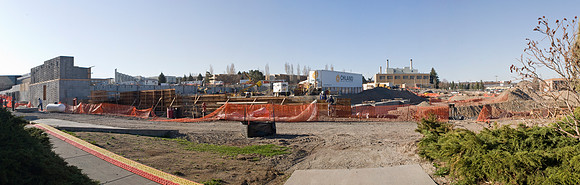 Construction on the Auditorium, later named the BYU-Idaho Center.