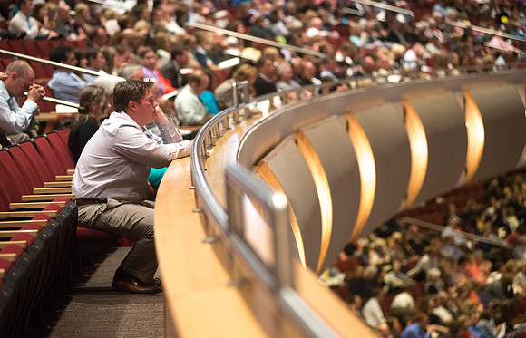 Family and friends of the graduates gather in the I-Center for Commencement exercises. Photo by Leanna Davidson