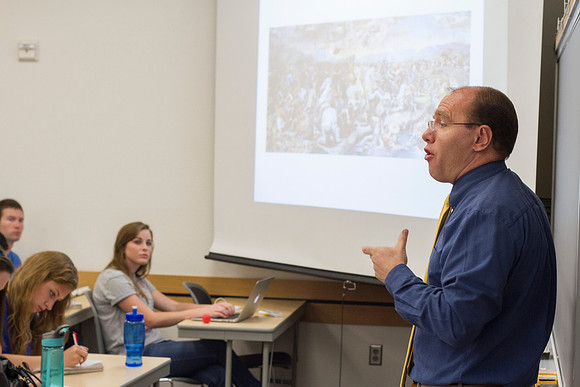 Brother Tyson Yost teaches World to Civilizations AD during the 2014 Spring Semester.