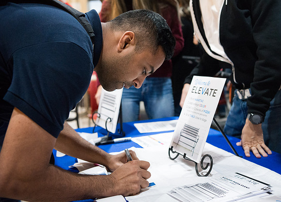 The Elevate Kickoff, a competition for social change, was held in the Crossroads, Fall Semester.