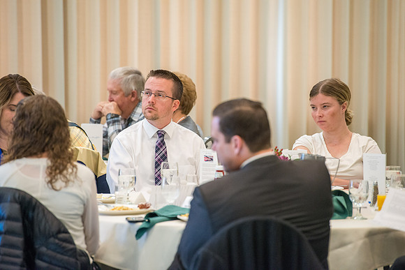 Emeritus Breakfast, Nov 2018, BYU-Idaho Alumni Award of excellence was awarded to Jon Beesley.