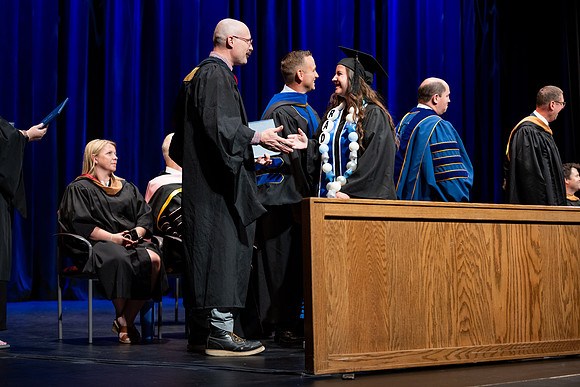 Graduates during convocation for the College of Performing and Visual Arts.