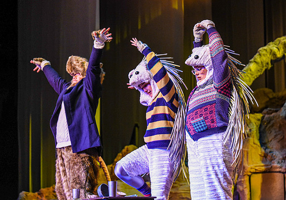 The theatre department's dress rehearsal of the Wind in the Willows in the Snow Drama Theatre.