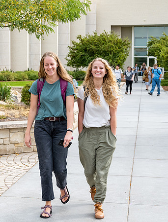 Students on campus the first week of Fall Semester.