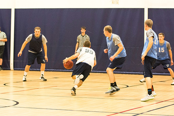 Students play ward basketball in the I-Center
