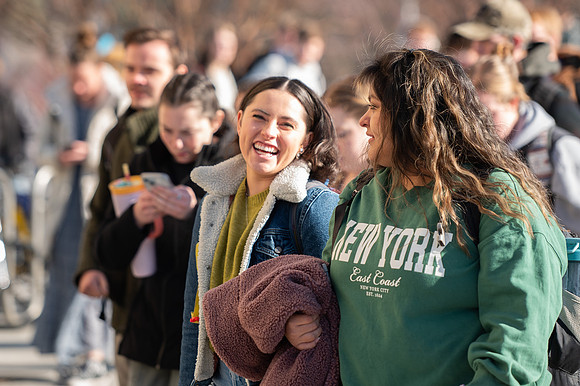 Students attend devotional with Sister Kristin M. Yee.