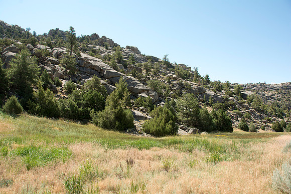 Martin's Cove, a place of refuge for handcart pioneers who were caught in an early winter storm en-route to Salt Lake City, UT.