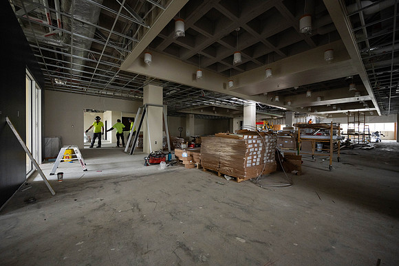 Construction progress for the David O McKay Library