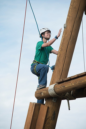Youth high enjoy the Ropes Course class.