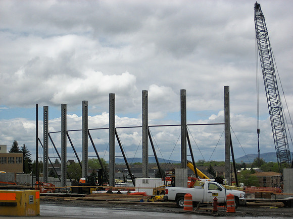 Construction on the Auditorium, later named the BYU-Idaho Center.