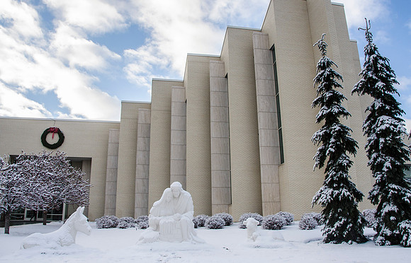 A nativity in front of the John Taylor Building celebrates the birth of Our Lord and Savior, Jesus Christ.