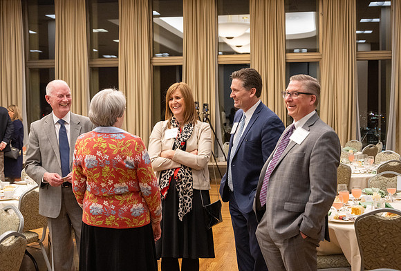 President Henry J Eyring hosts a dinner for guest at the Church Office Building in Salt Lake City, Utah.