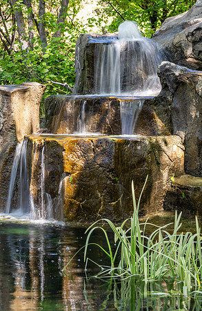 Water feature in the Thomas E Ricks Gardens at BYU-Idaho.