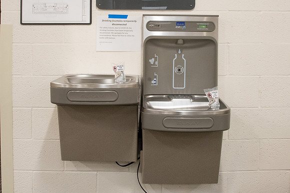 Drinking fountains disabled in efforts to protect students during the COVID-19 Pandemic.