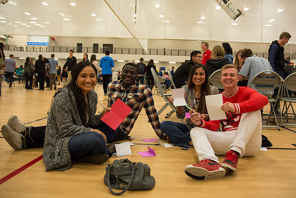 Students do a variety of service activies together with their dates.