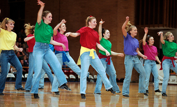 Dancers preform at halftime.