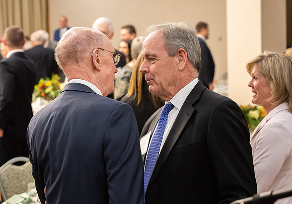 President Henry J Eyring hosts a dinner for guest at the Church Office Building in Salt Lake City, Utah.