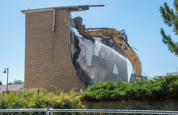 Big D Construction doing some major Destruction to the Kirkham Building.