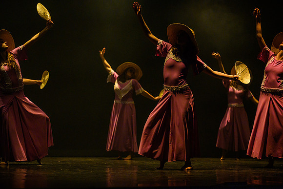 The Department of Theatre and Dance colorful Extravadance performance. Held in the Snow Drama Theatre.