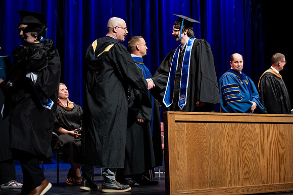 Graduates during convocation for the College of Performing and Visual Arts.