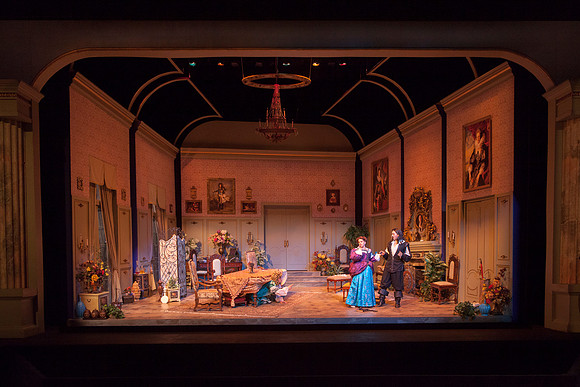Tartuffe theater production performed in the Eliza R. Snow Drama Theater.