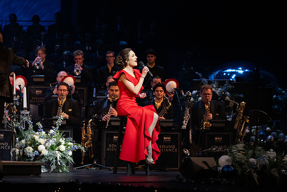 Laura Osnes performs during the Christmas concert with BYUI Student music programs.