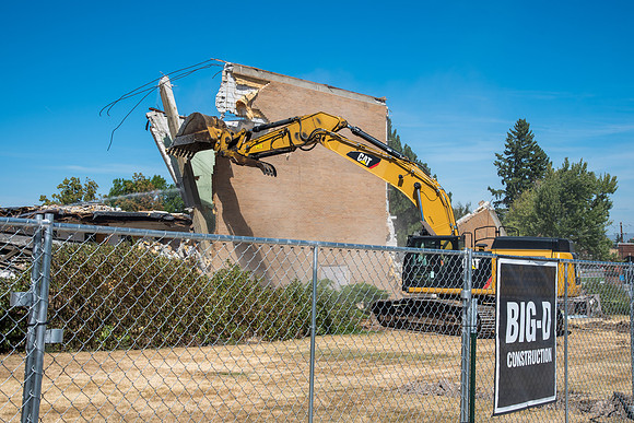 Big D Construction doing some major Destruction to the Kirkham Building.