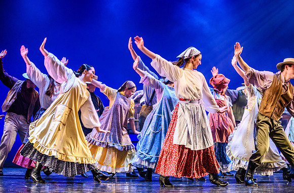 The Department of Theatre and Dance colorful Extravadance performance. Held in the Snow Drama Theatre.