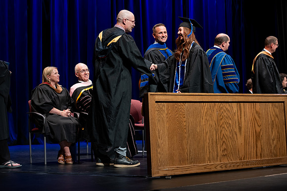 Graduates during convocation for the College of Performing and Visual Arts.