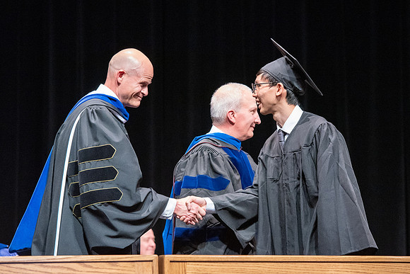 Graduates during convocation of the College of Physical Sciences and Engineering.