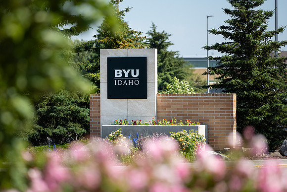 BYU Idaho Sign by Rexburg Temple