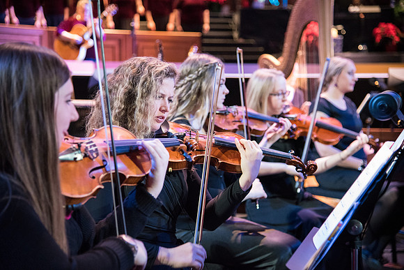 David Archuleta and Nathan Pacheco were the featured guests at BYU-Idaho's annual Christmas concert in the BYU-Idaho Center. They performed with the Symphony Orchestra, combined choirs, and other stud