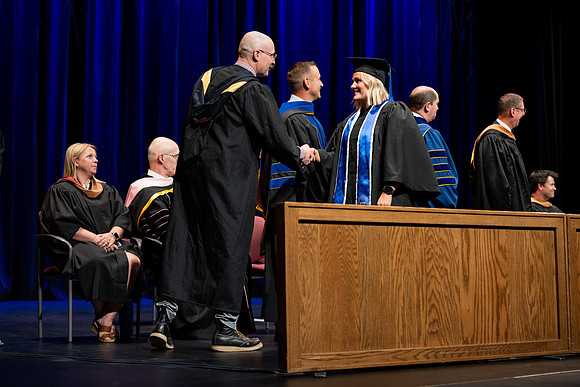 Graduates during convocation for the College of Performing and Visual Arts.