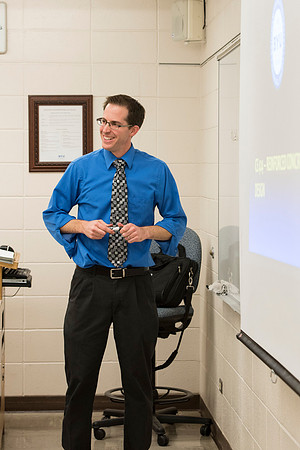Students in a Civil Engineering class, Reinforced Concrete Design, are taught by Nathan Harris.