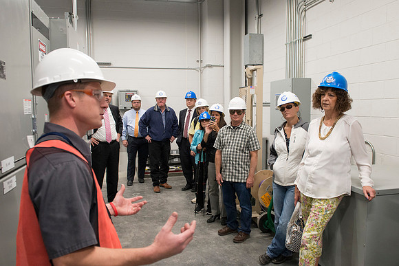 Economic developers from around the State visit BYU-Idaho and take a tour of the Engineering and Technology facilities in the Austin Building and the Heating Plant. and the Heating Plant.