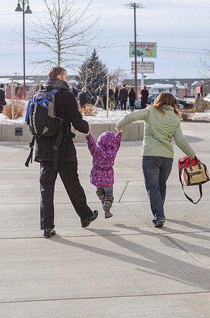 Students exiting Devotional