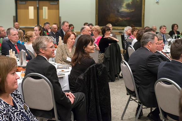 Eliza R. Snow Award members and guest enjoy an evening of god food and entertainment honoring Rick and Cheryl Hansen for their service towards the Arts.