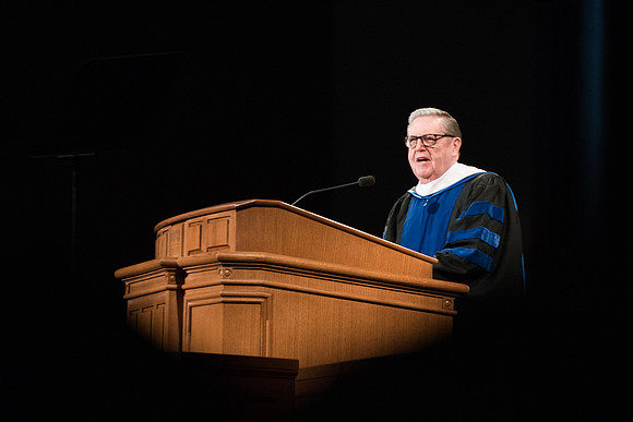 BYU-Idaho Commencement, Elder Jeffrey R. Holland addressing the graduates. Winter Semester
