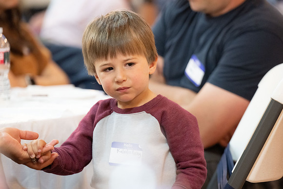 Alumni in the Cache Valley area gather at Eagles Landing Event Center, in Smithfield, Utah and get the chance to listen to and meet President Meredith.