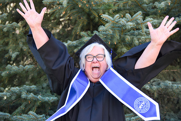 Graduates during spring graduation.